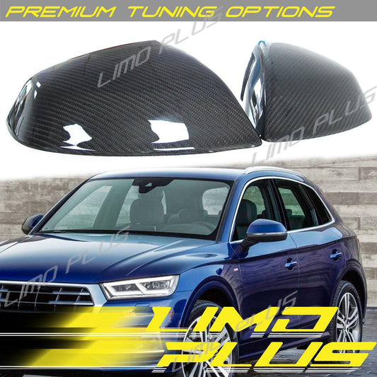 Carbon Fiber Mirror Cover Caps For 2018-2024 for Audi Q5 SQ5 Q7 With Side Assist