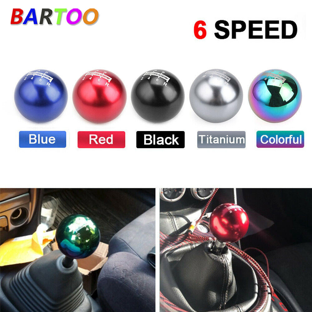 M10x1.25 Round Ball Style Mannual MT Blue 6-Speed Shift Knob