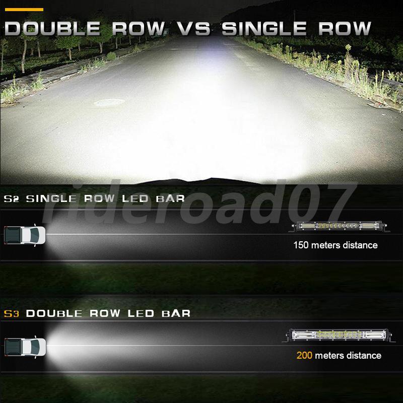 7inch 60W Dual Row LED Work Light Bar Spot Flood Combo Driving Fog ATV SUV Truck