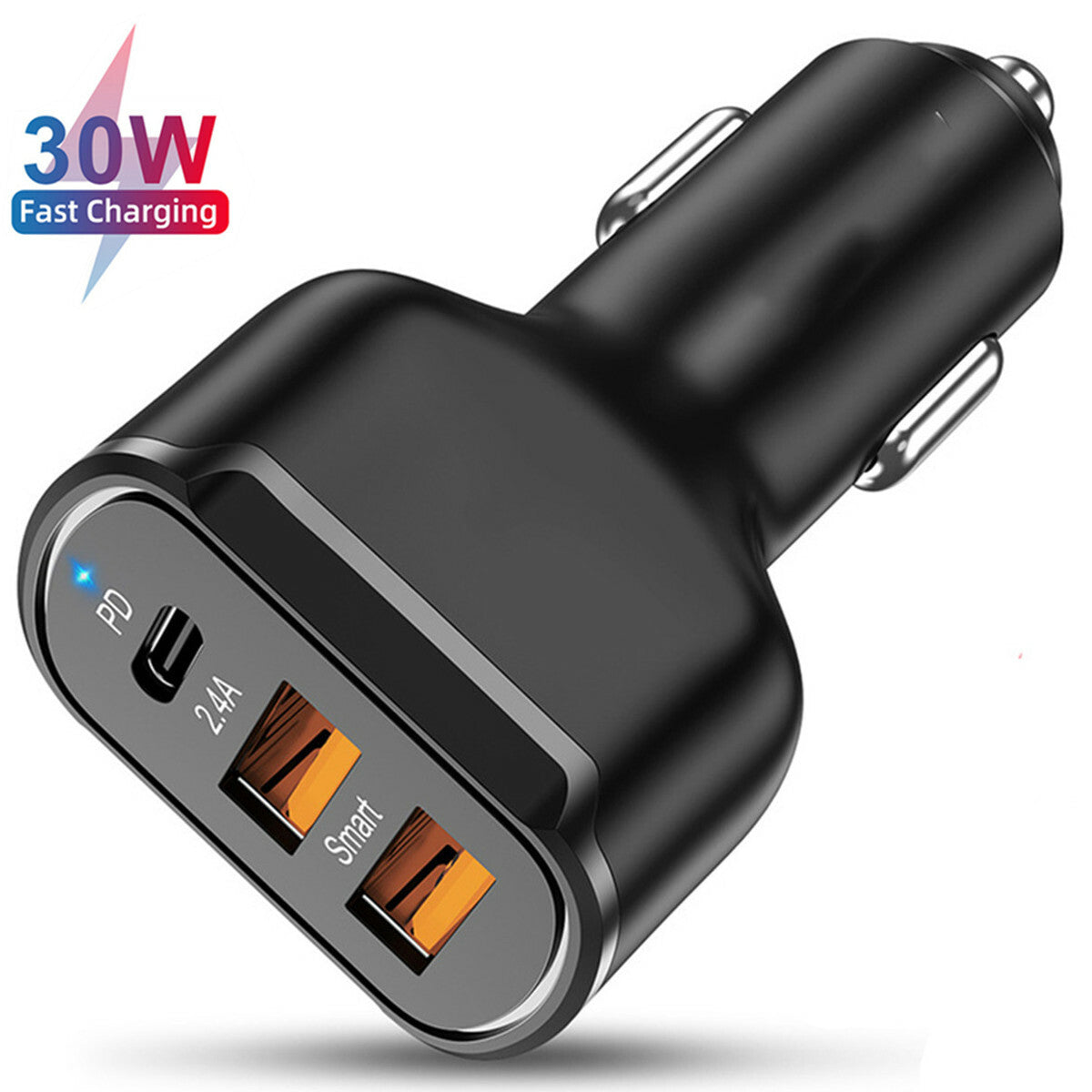 For Apple iPhone 12 Pro Car Fast for Charger Adapter Cigarette Socket QC3.0 3 Ports