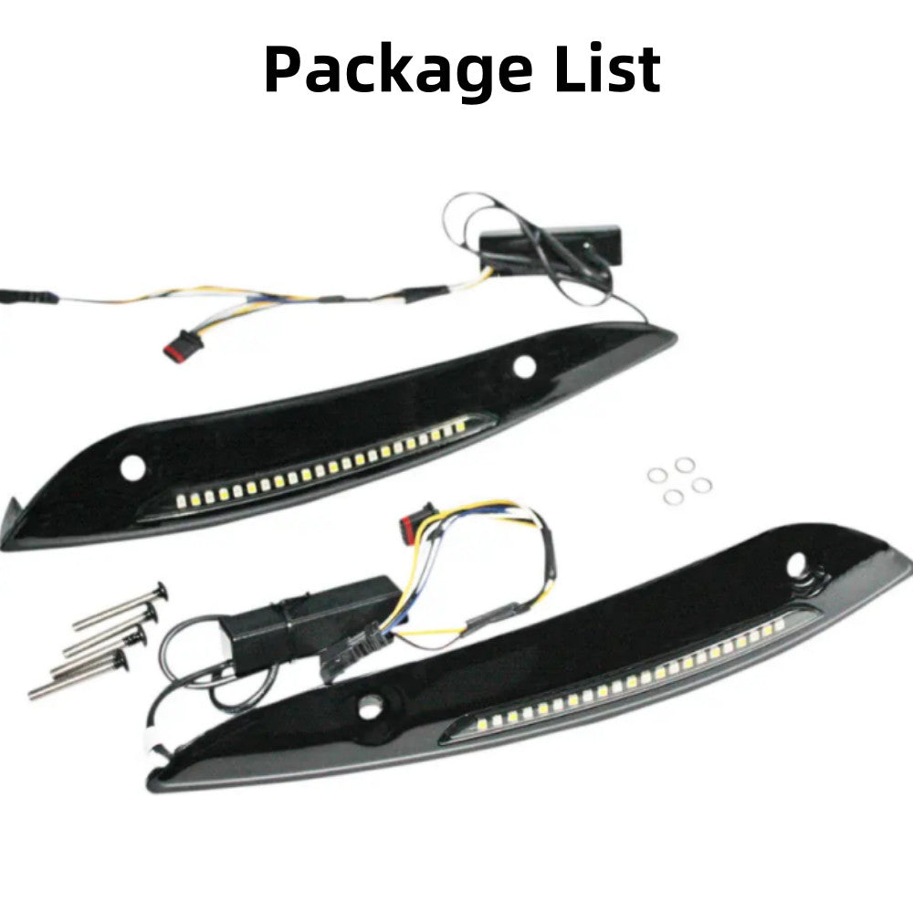 Custom Dynamics Black Windshield Trim LED Turn Signals for Harley Road Glide 15+