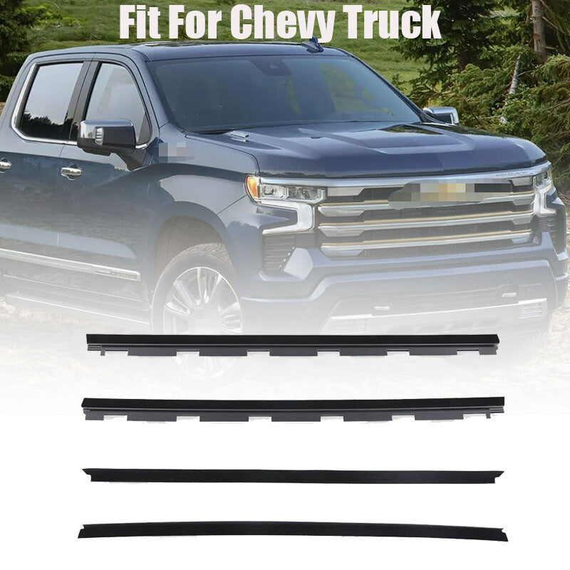 4-Piece Kit for Chevrolet Truck Interior and Exterior Window Felt Sealing Wind Vane
