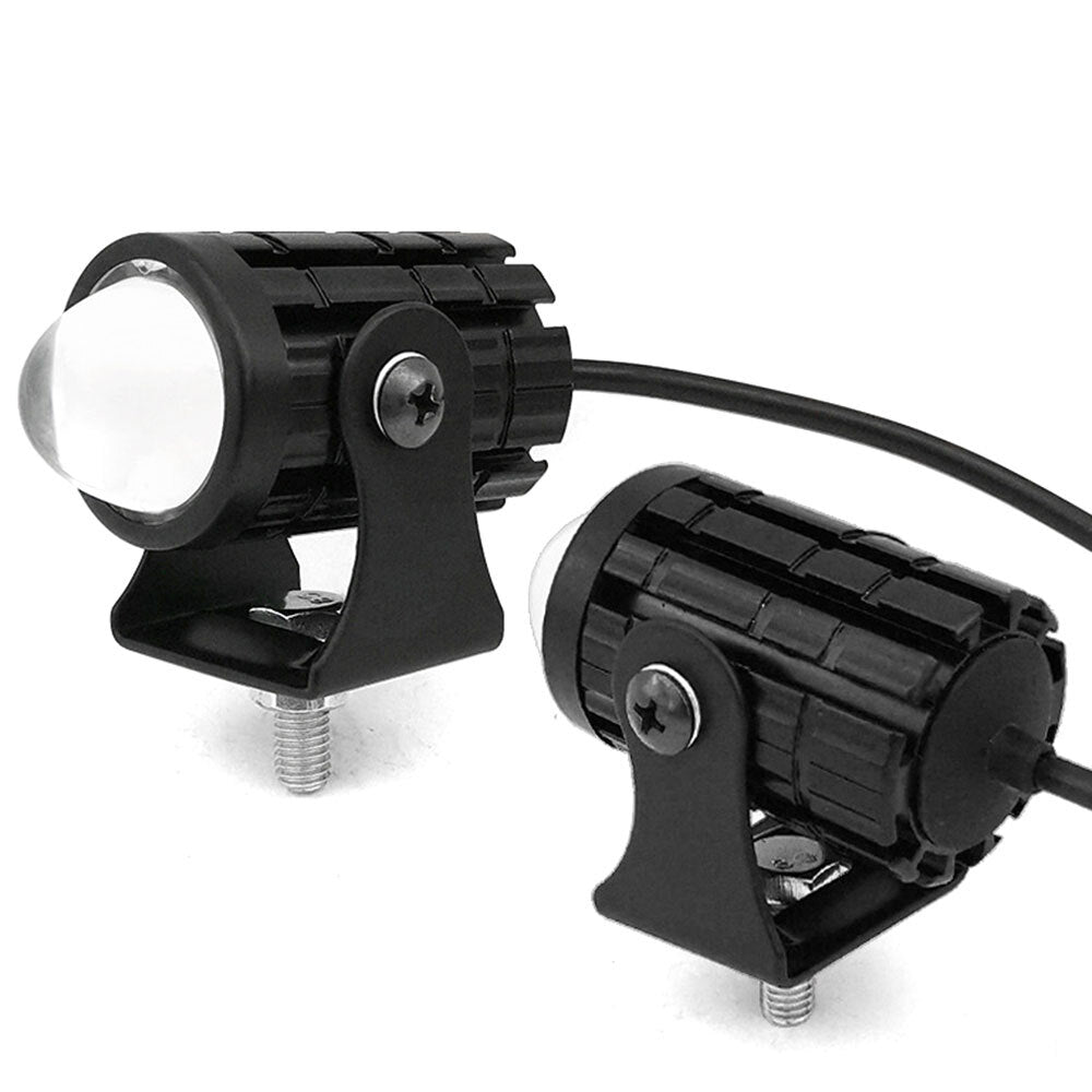 2-Piece Motorcycle Headlight LED Driving Fog Lights, White/Yellow Projector Lights, 12-80V n
