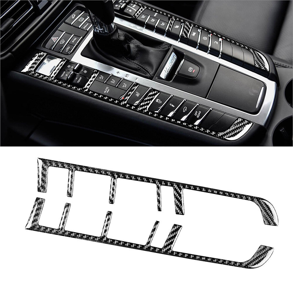 Red Carbon Fiber Control Car Light Switch Cover Trim For 718 2016-2022 v