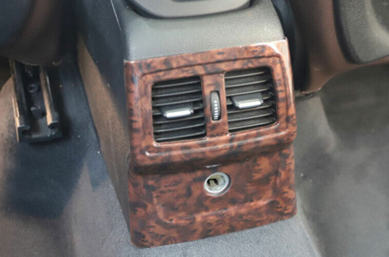 for BMW X1 F48 2016-2019 Brown Wood Rear Air Outlet Anti-Kick Panel Vent Trim 1P