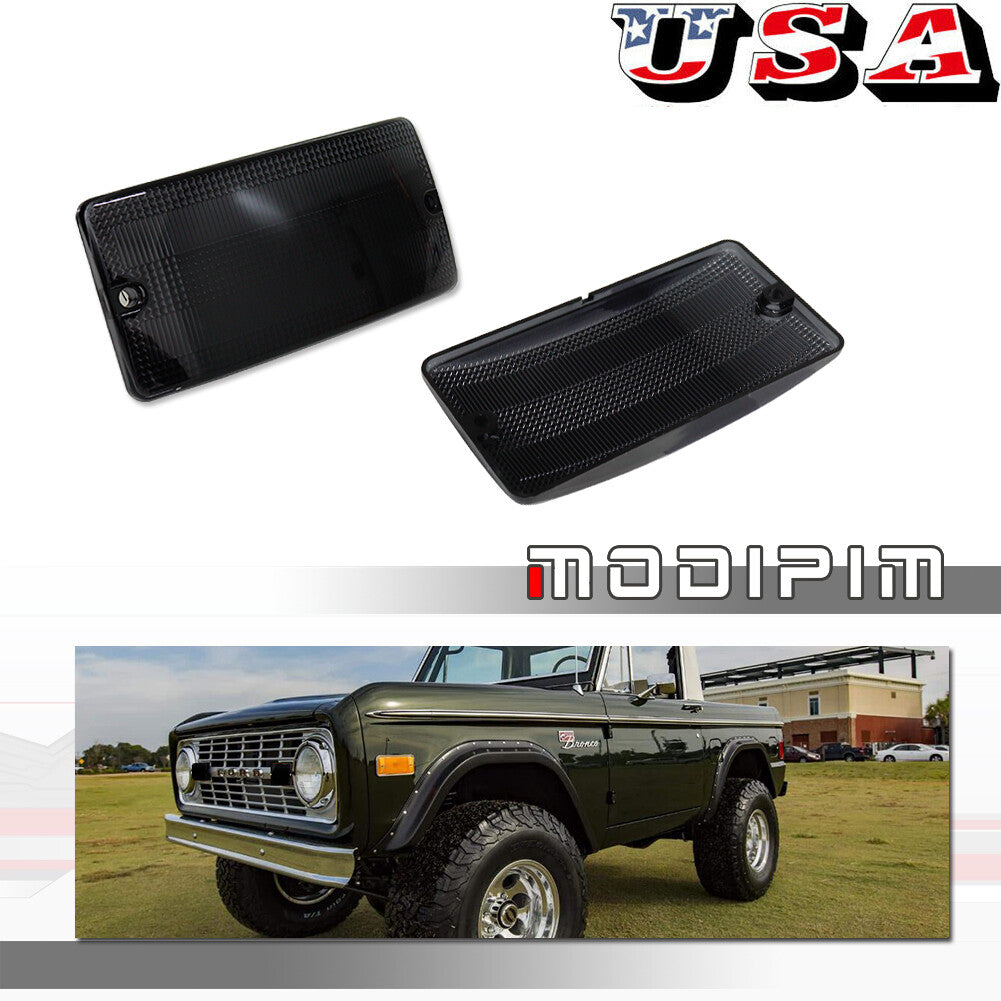 Suitable for Mustang 1969-1977 smoked front grill left/right turn signal lampshade- v