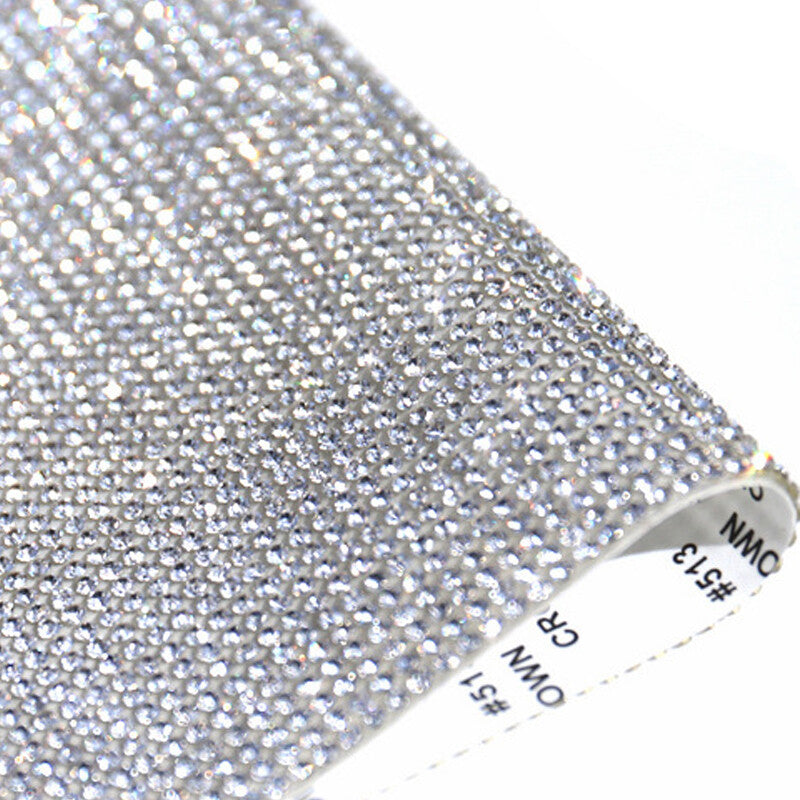 1-piece set of 40x24cm car sparkling decorative diamond stickers DIY steering wheel wrap decoration - n