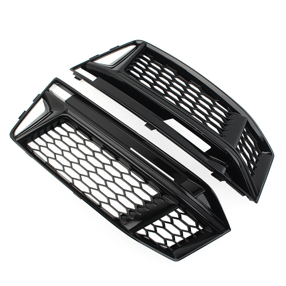 2x Bumper Honeycomb Fog Light Grille Cover for Audi for A4 B9 S4 2016-2018