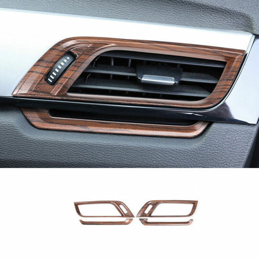 for BMW X1 F48 2016-2022 Pine Wood Grain Left And Right Air Outlet Vent Trim 4P