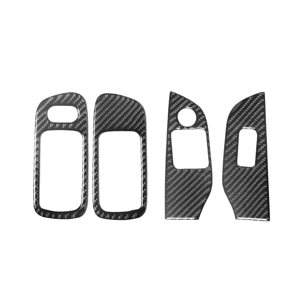 4X Carbon Fiber Interior Window Control Cover Trim for Honda for Civic 2-Door 03-05