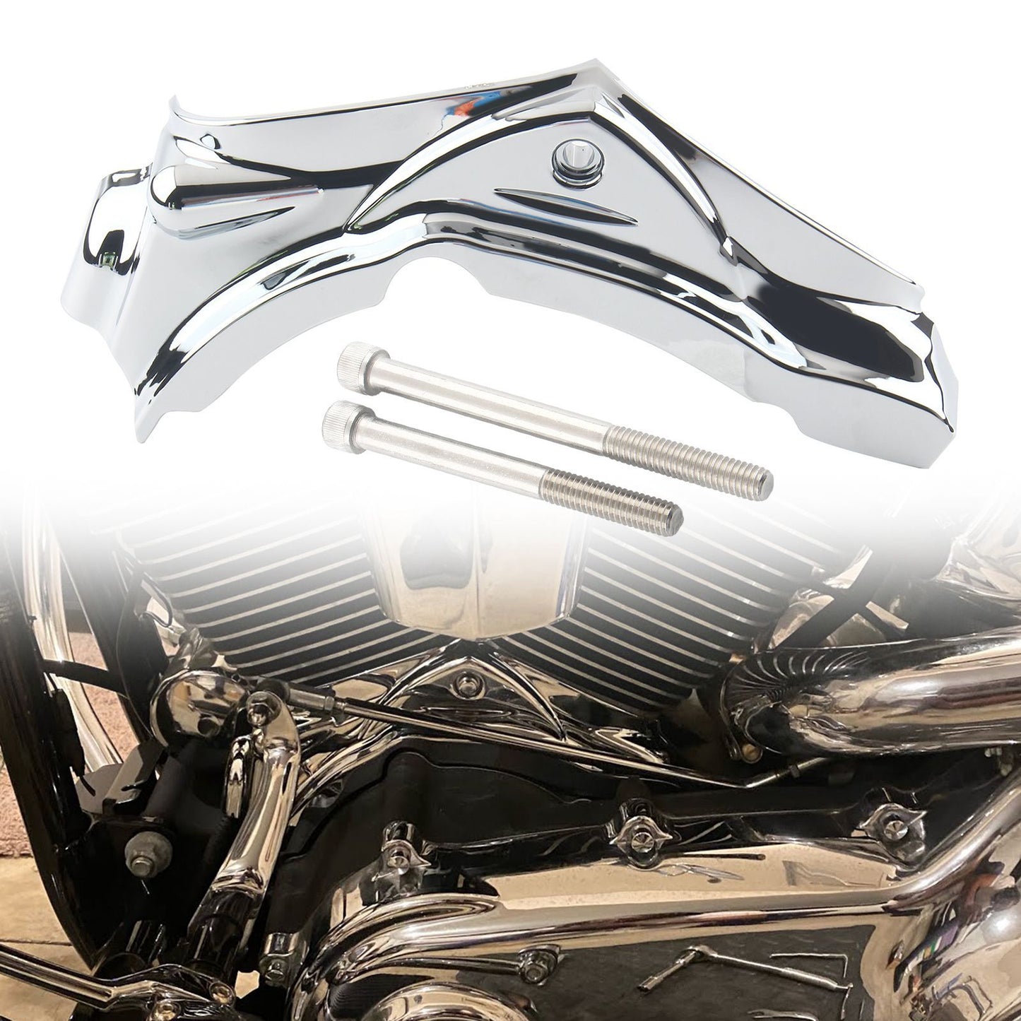 Chrome Cylinder Base Side Cover for Harley Heritage Softail FLSTC FLSTN 2007-17 Q