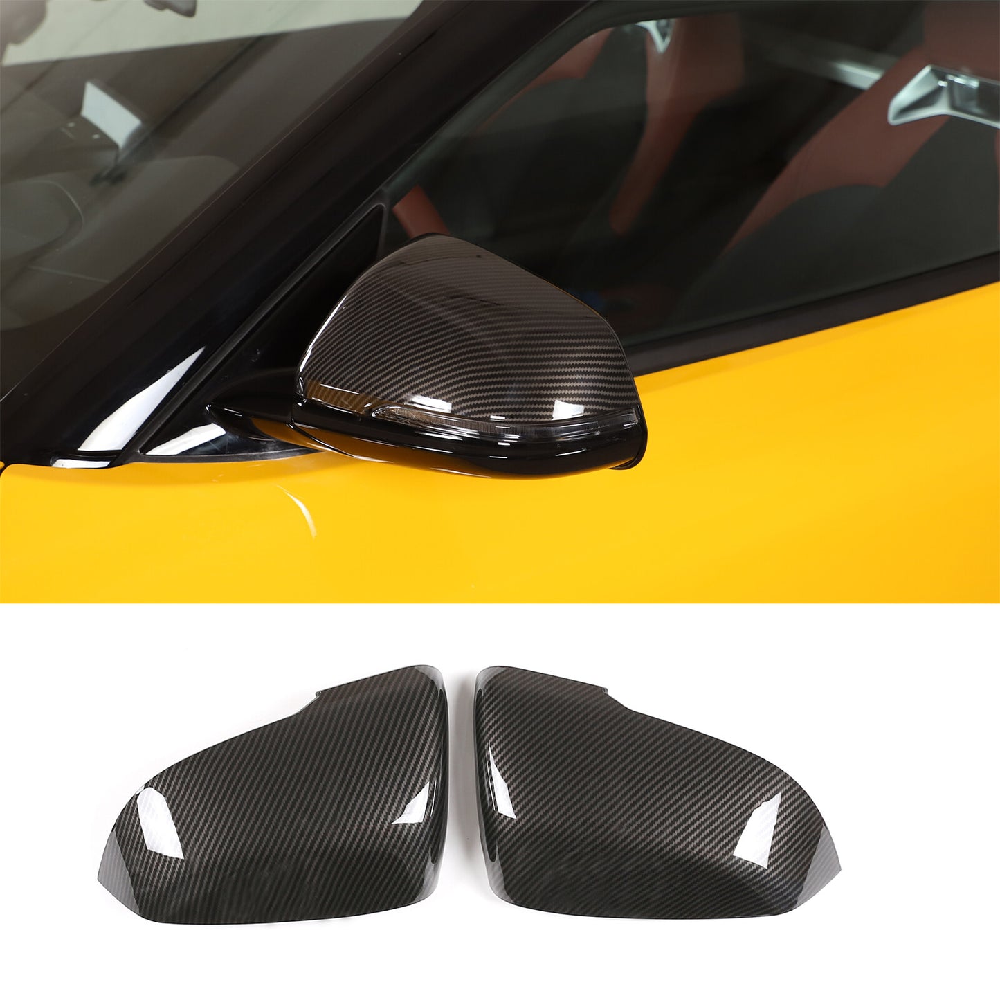 for for Corvette C8 2020 - 2024 Red Side Vent Entry Door Scoop Trim 4 pcs - v