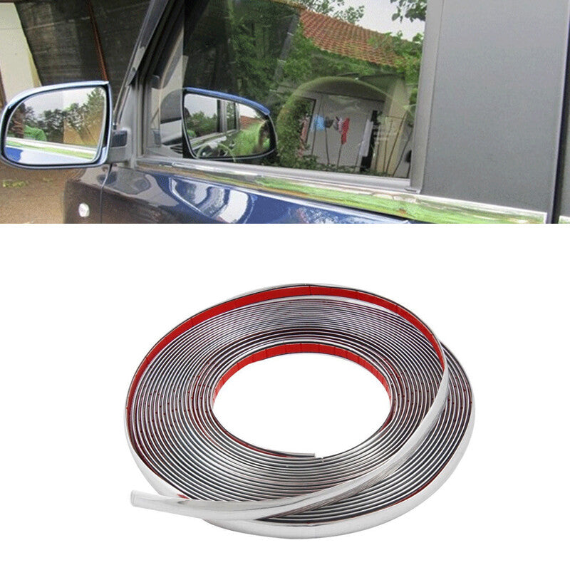 12.5m Car Door Edge Scratch Guard Moulding Decor Trims Strip Silver Chrome v