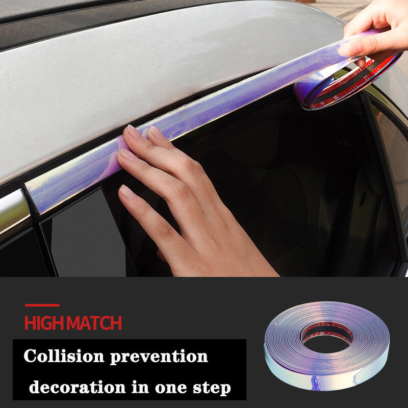 *10mm Chrome Molding Trim Car Door Side Exterior Edge Lip Protect Sticker Set v