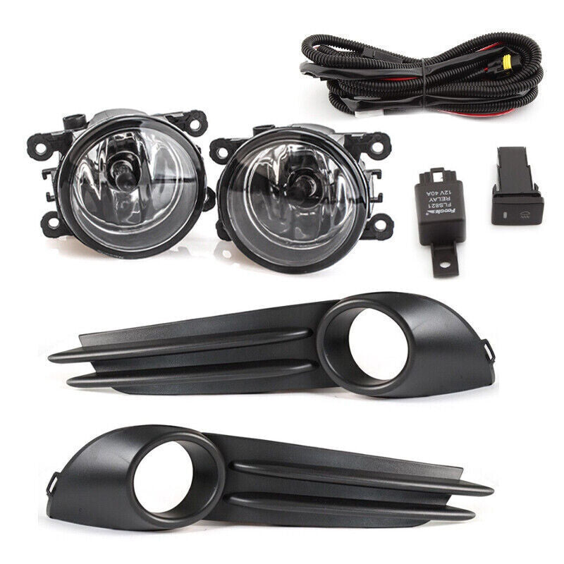 for Ford Focus ST 2013-2014 Set Front Bumper Fog Light+Harness Bulbs Kit +Covers