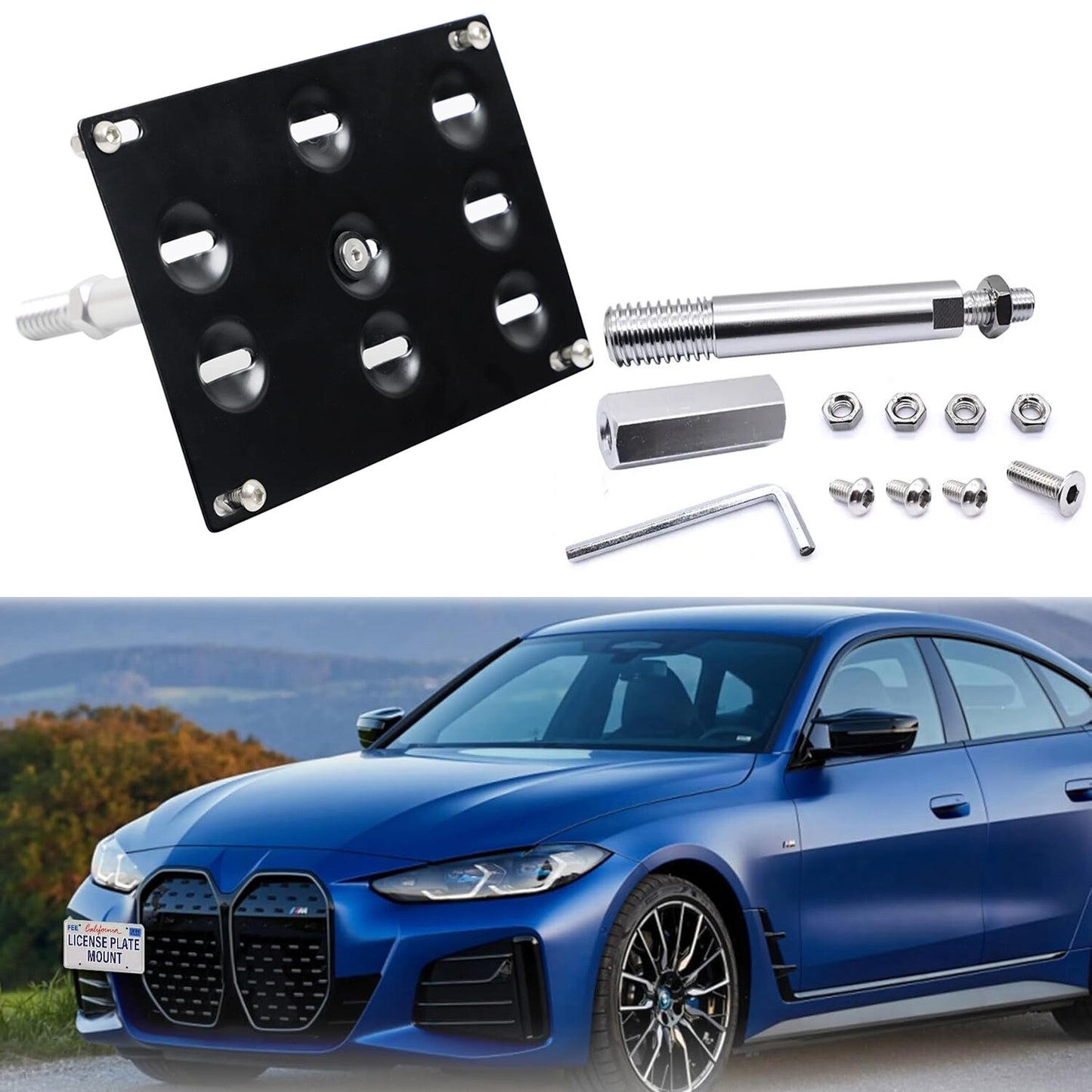 Suitable for 2021-2025 4 front bumper tow hook license plate label bracket installation. n