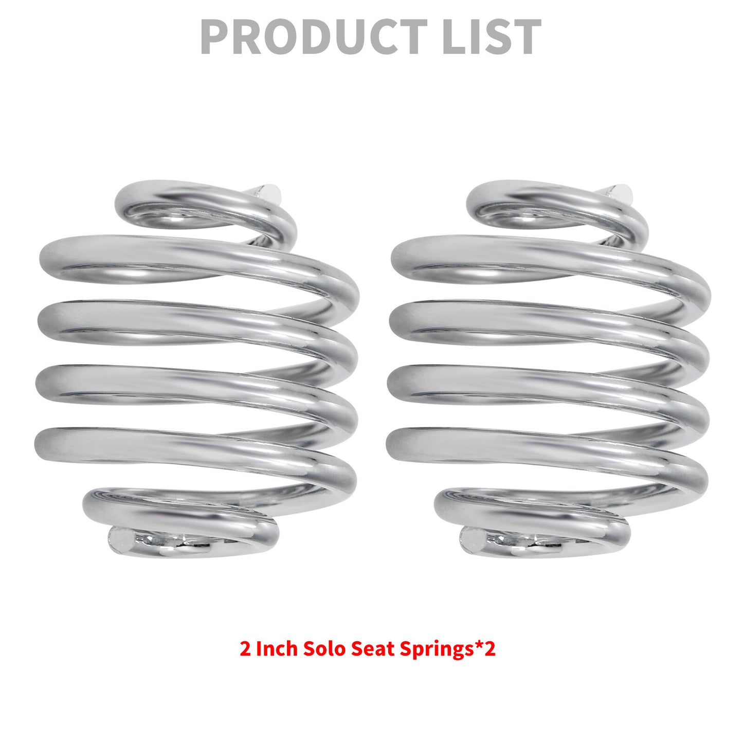 Chrome 2 Barrel Coiled Solo for Seat Springs for Harley for Honda for Suzuki Chopper Bobber
