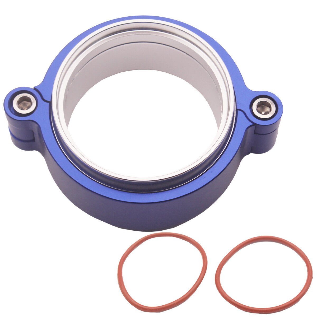New HD Exhaust V-band Clamp Flange Anodized Clamp Fit 2.5 Turbo Dump Pipe Blue n
