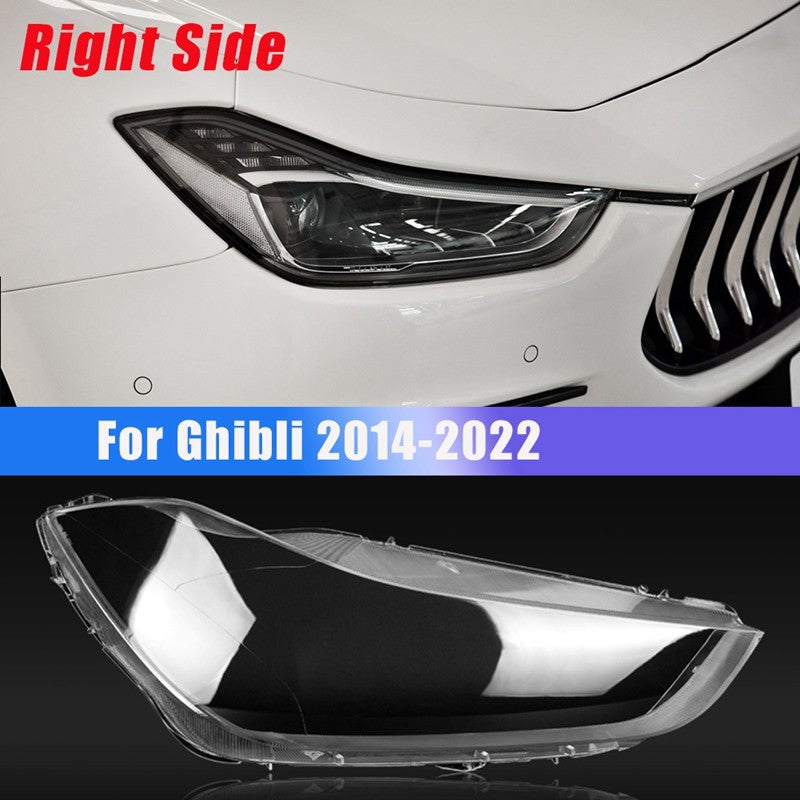 Pair for Maserati for Ghibli 2014-2018 Clear Headlight Headlamp Lens Cover Shell L+R