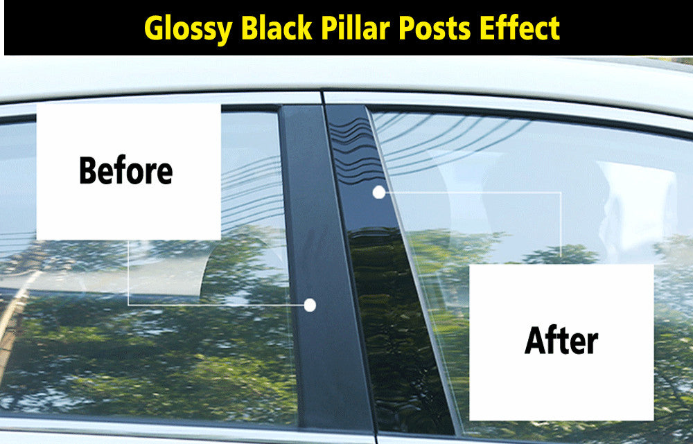for Hyundai Sonata 2006-10 Piano Black Look Pillar Posts Door Window Strip Trim