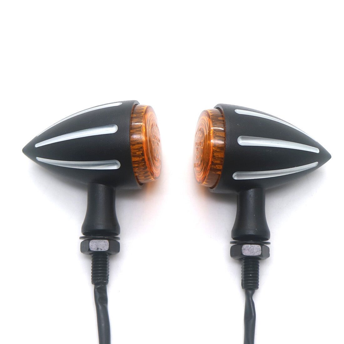 2X LED Black Amber Lens CNC Edge Cut Turn Signal Light for Harley for Honda for Yamaha Q