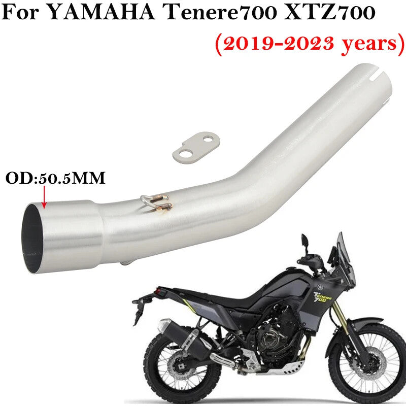Slip On for YAMAHA Tenere700 XTZ-700 19-23 Exhaust Muffler 51mm Middle Link Pipe