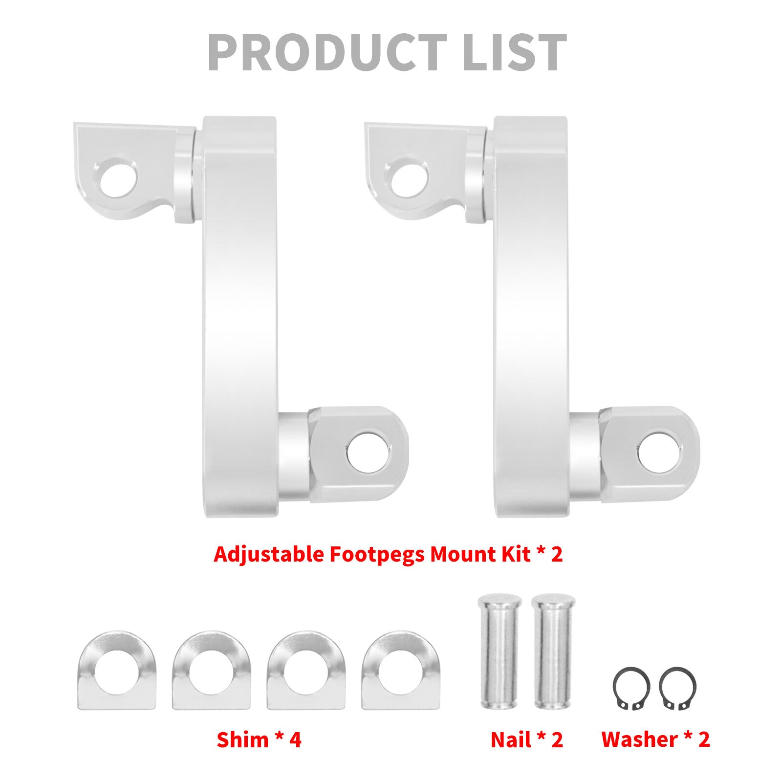 Chrome Aluminum Foot Peg Male Mount Extensions for Harley Touring Dyna Sportster