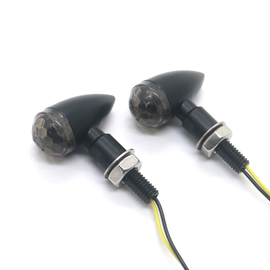 Black Metal LED for Mini Bullet Smoke Spherical Lens Turn Signal Indicators Light Q