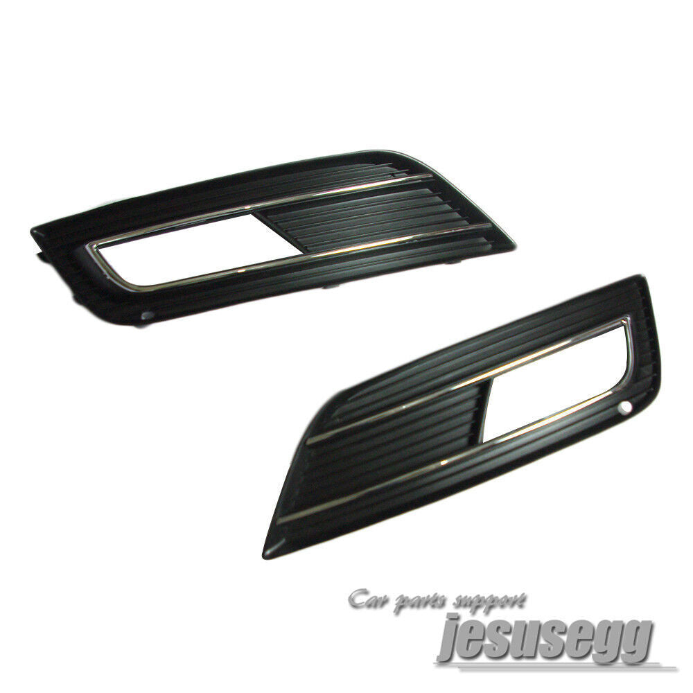 Pair LR Side Front Lower Bumper Fog LIght Lamp Grill Cover for Audi A4 B9 2013+