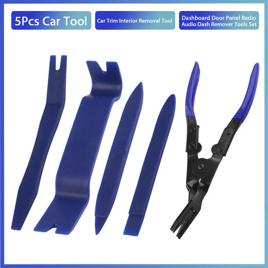 Car Trim Removal Tool Kit 5Pcs Set Door Panel Fastener Dashboard Plastic Kit UK