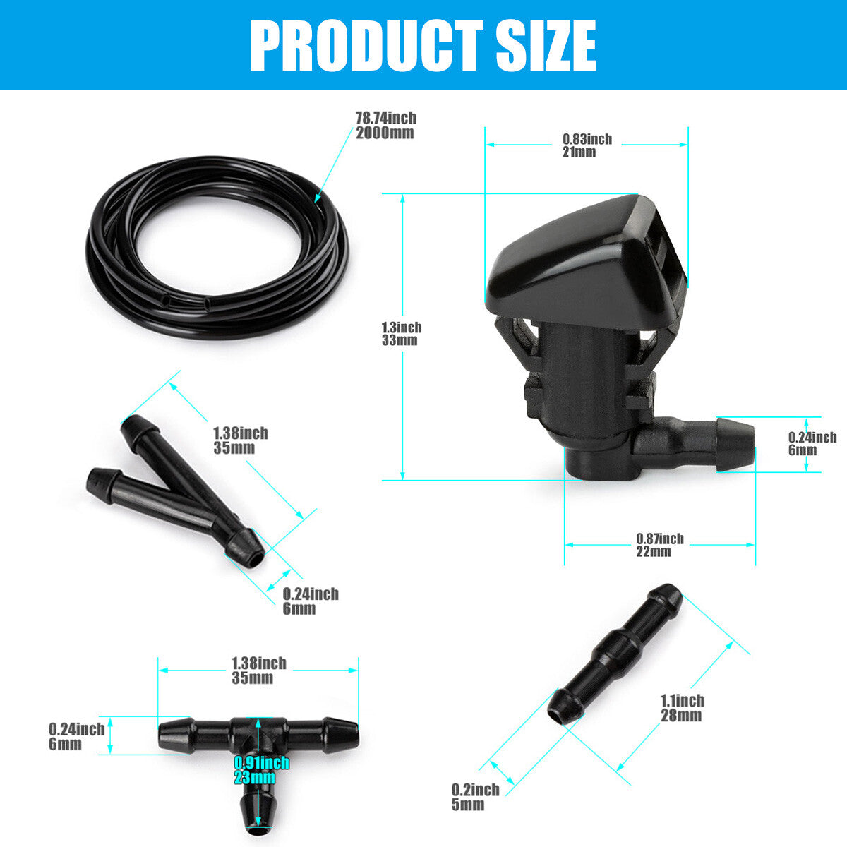 2 Wiper Sprayers for Windshield Washer Head Nozzles 07-10  for ford  Edge for Lincoln MKX Q