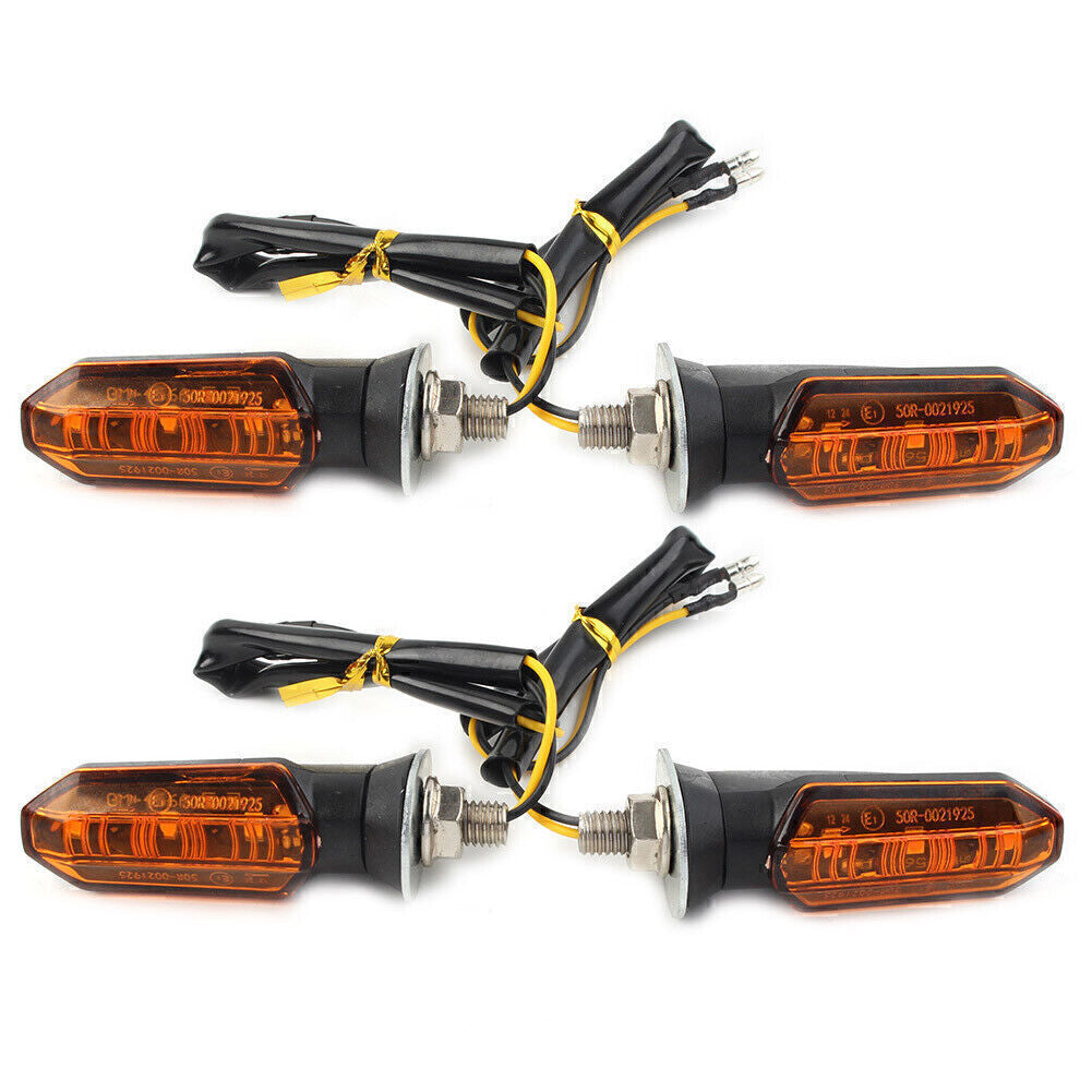 4X Universal Motorcycle 12V LED Turn Signal Indicator Amber Blinker Light Q