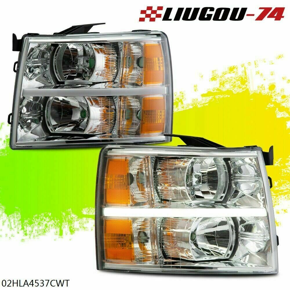 Suitable for 07-14 Silverado LED DRL strip chrome/amber corner light L- v