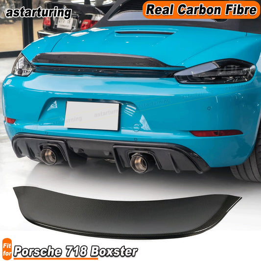 Fit for Porsche 718 2016-19 REAL CARBON Rear Trunk Boot Spoiler Wing Lip
