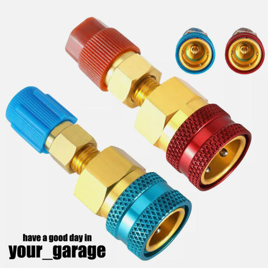 For Car A/C R1234YF To R134A Adapter Kit Quick Couplers Hi/Lo Side Conversion Q