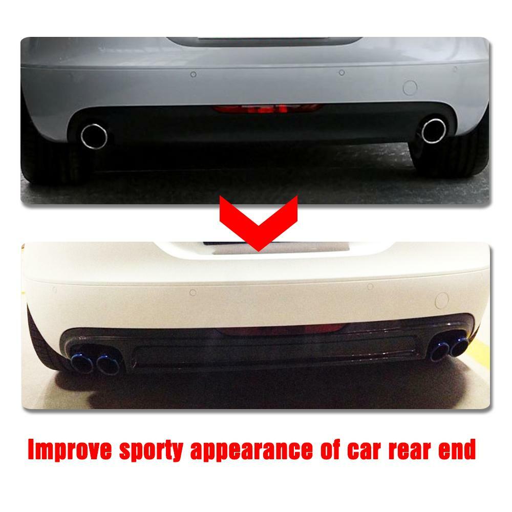 REAL Carbon Rear Diffuser Lip Quad Tips for Audi TT 8J MK2 Bumper Non-TTS Sline