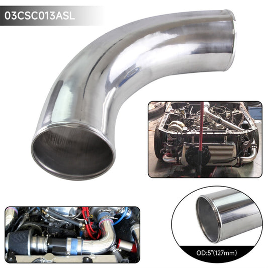 90 Degree 127mm 5 inch Aluminum Intercooler Intake Pipe Piping Tube Hose