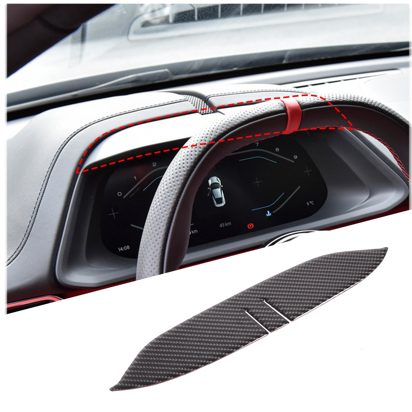 Red Carbon for Mazda Miata MX-5 4th 2Dr Interior Handbrake Trim Cover 2016-24- v