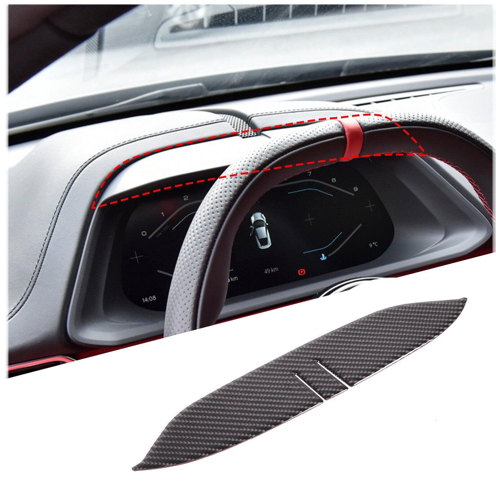 Red Carbon for Mazda Miata MX-5 4th 2Dr Interior Handbrake Trim Cover 2016-24- v
