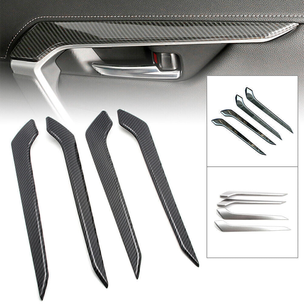 4X Car Inner Door Panel Armrest Cover Trim Fit for Toyota RAV4 2019 2020