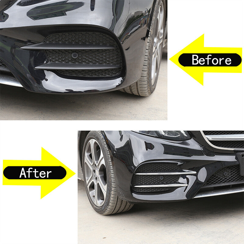 Chrome front fog light bezels and grille trim available for E-Class 2017-20 n