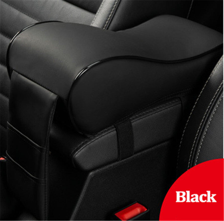 Universal Car Center Console Box Armrest Pad Black PU Leather Interior Cushion Q