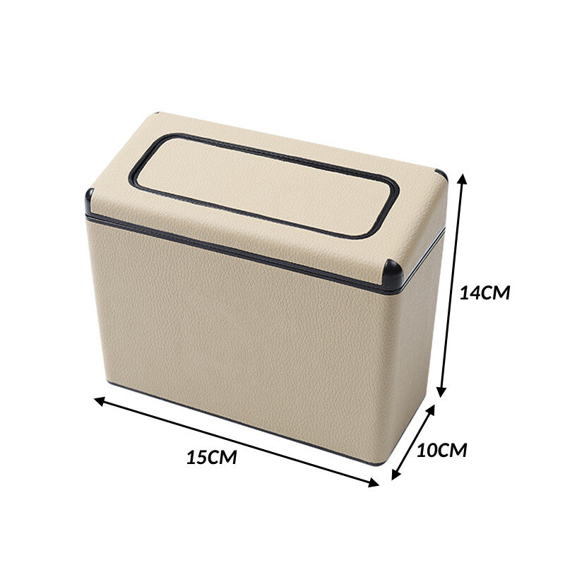 1-Pack Car Leather Door for Seat Backrest Hanging Trash Bags Waterproof Trash Can n