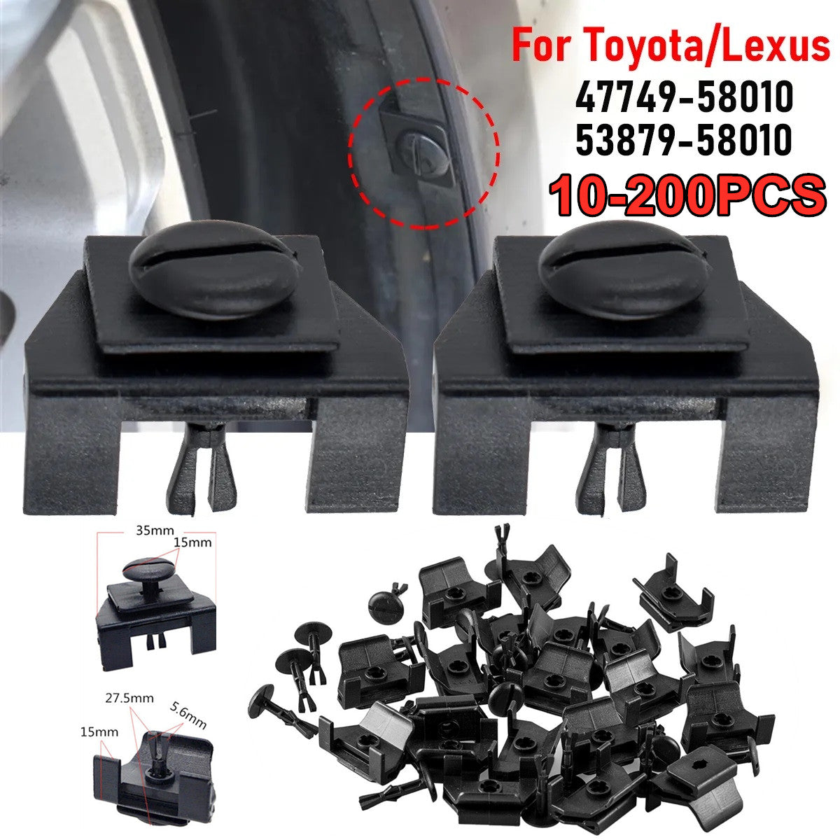 10-200PCS Clips & Pins Fender Liner & Bumper Cover Retainer Fits for Toyota for Lexus Q