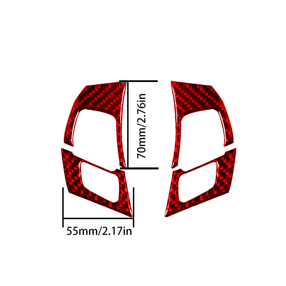 Red Carbon Fiber Interior Radio With CD Player Cover Trim For 2012-2015 for Fiat 500 v
