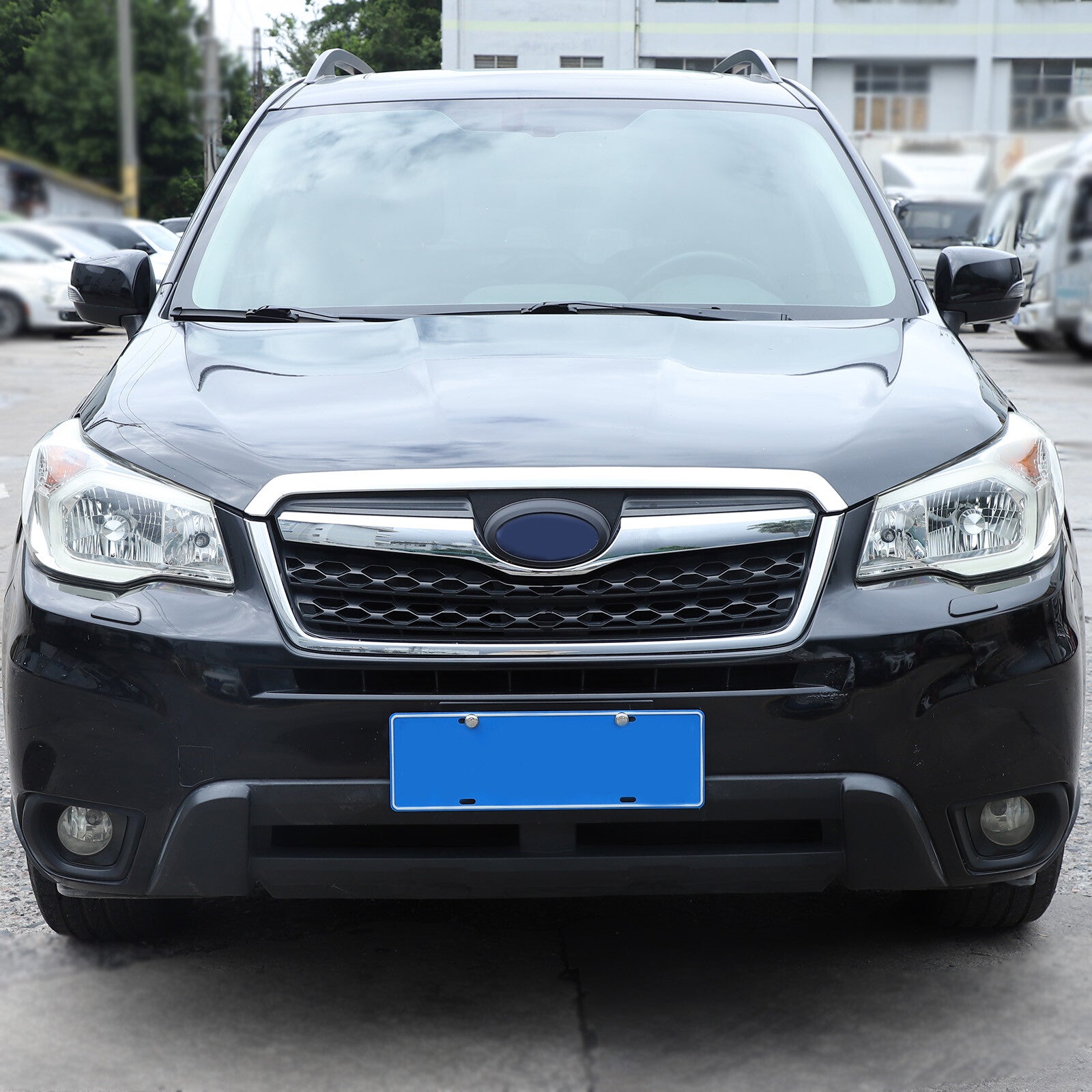 Matte front and rear logo badge ring protective case (2 pieces) for Subaru Forester 2013-2018 n