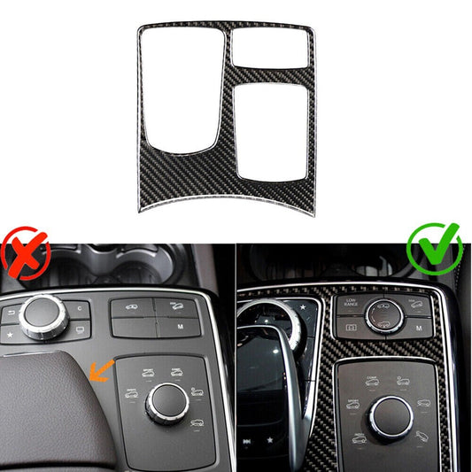 Carbon Fiber Console Gear Shift Panel Trim Fit For GLE GLS 2016-18 v