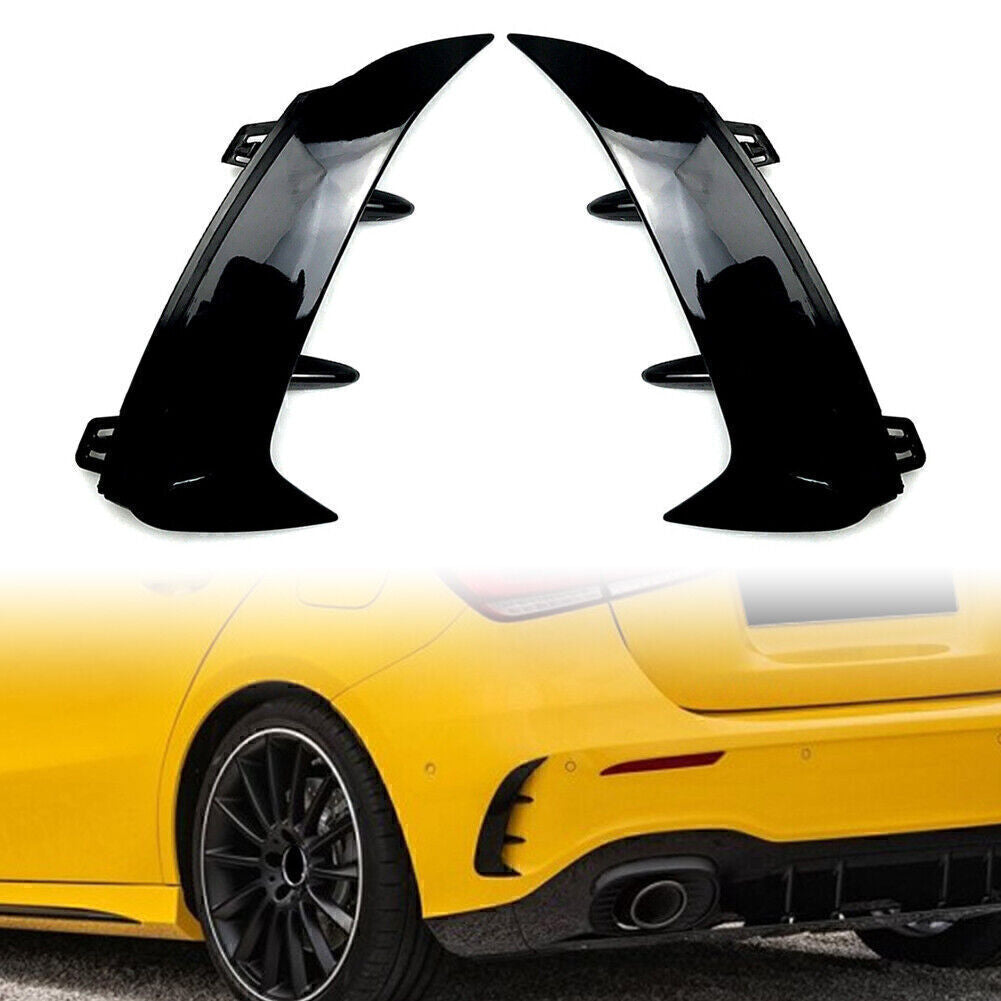 Black Rear Bumper Splitter Canard Air Vent Fit for Benz A-class W177 A200 A220 A35 Q