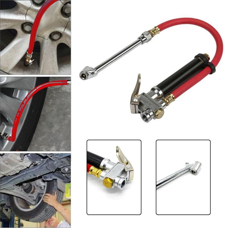 Car Air Tire Gun Gauge Meter Hose Diagnostic Pressure Filler Chuck Inflator Tool