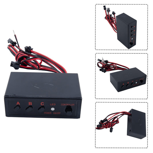 4 Ways LED Strobe Flash Light Lamp Flasher Flashing-Controller Box 12V v